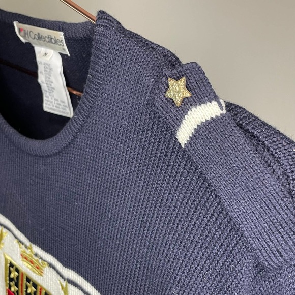 JH Collectibles Gold Crest Stars Crewneck Vintage Womens Sweater Star Studded M - Picture 7 of 7